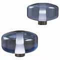 Modern Blue Glass Table Lamp Design With Transparent Shade And Metal Base
