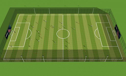 modern football field football stadium 3d model