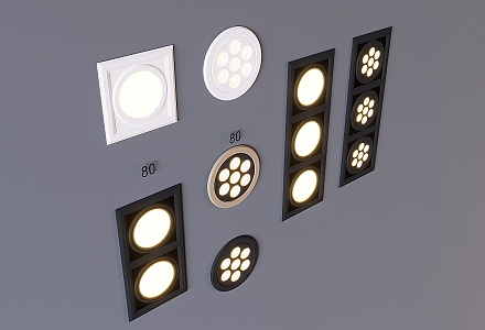 Modern Downlight Spotlight Turning Downlight Spotlight Grille Lamp Bull's Eye Lamp 3d model