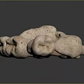 Pale Pink Head Organ Anatomical Models With Red Markings Irregular Shapes On Dark Reflective Background
