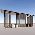 Modern Guard Booth Design With Metal Frame Glass Window And Roof Structure