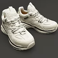 White Sports Sneakers With Thick Sole And Modern Lace Up Design
