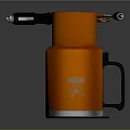 Lightweight Orange Cylindrical Device With Gray Accents Handle And Attached Power Cable 3d model