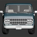 Blue Classic Van Side View With Shiny Exterior And Reflective Surface 3d model