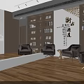 Cozy Leisure Area With Bookshelves Books Chairs Small Tables And Wooden Flooring