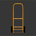 Orange Hand Cart With Black Wheels And Handle For Transport Applications