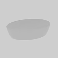 White Oval Shaped Modern Countertop Washbasin With Smooth Surface And Drain Hole