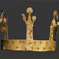 Golden Crown With Ornate Design Intricate Patterns Decorative Protrusions And Shiny Surface