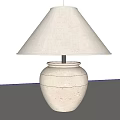 Elegant Table Lamp With Ceramic Base And Beige Fabric Lampshade 3d model