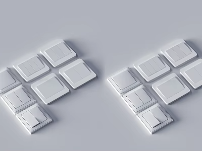 Modern Switch Panel Minimalist Switch Button Panel White Switch Panel Creative Switch Panel 3d model