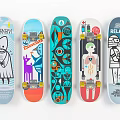 Colorful Skateboards With Various Artistic Graphics And Creative Designs