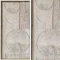 Decorative Modern Geometric Textured Wall Decor with Circular Square Patterns and Symmetric Design 3d model