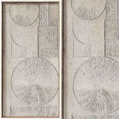 Decorative Modern Geometric Textured Wall Decor with Circular Square Patterns and Symmetric Design 3d model