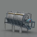 Industrial Rotary Drum Screening Equipment with Metal Frame and Motor Drive