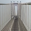 Suspension Bridge Structure Featuring Steel Cables Tower And Road Deck Components 3d model
