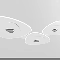 Modern Oval Ceiling Lights With Stylish Design White Frame And LED Glow 3d model