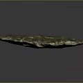 Natural Green Terrain With Textured Undulating Surface And Leaf Like Shape 3d model