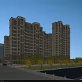 Aerial View Planning of Modern Residential Area with High Rise Buildings River and Green Spaces
