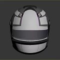 Silver And Black Racing Helmet With Shiny Reflective Surface And S Logo Design