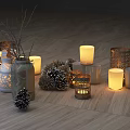 Modern decorative lamp pine nuts floor lamp decorative combination 3d model