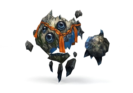 Modern game character stone monster game character 3d model