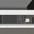 Modern TV Wall Design With White And Black Cabinetry Wooden Accents And Open Shelves