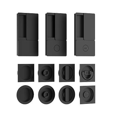 Modern Black Cabinet Handles With Sleek Contemporary Various Shapes And Designs 3d model