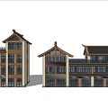 Commercial Complex With Traditional Architectural Design And Multi Story Modern Facade 3d model
