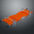 Durable Commercial Grade Orange Stretcher with Metal Frame and Secure Handles