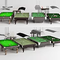 Sports Equipment Billiard Tables With Green Felt Surfaces And Various Designs