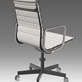 Modern White Office Chair With Metal Armrests And Swivel Base Design