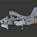 Detailed Gray Military Fighter Jet Model With Cockpit Wings And Missiles