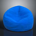 Soft Blue Bean Bag Chair Comfortable Round Design Cozy Relaxing Seating Furniture