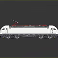 Modern Electric Train With White Body Red Pantograph Streamlined Design And Multiple Carriages