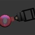 Red Handheld Portable Flashlight As Daily Electrical Appliance With Black Bracket And Bright LED Light