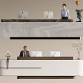 Modern Company Reception Area Bar Reception Desk 3d model
