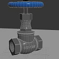 Silver Industrial Valve With Blue Handle And Metal Body Structure