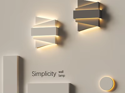 Simplicity Abstract Wall Sconce With Geometric Design And Warm LED Illumination 3d model