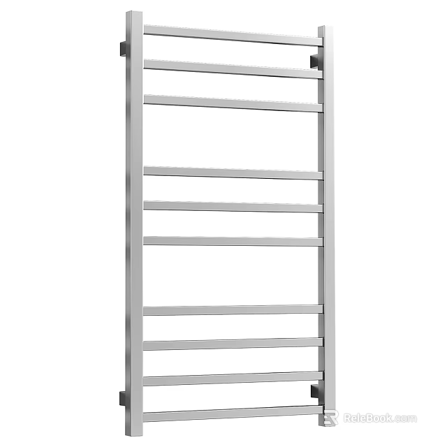 Stainless Steel Bathroom Towel Rack With Multiple Bars Wall Mounted Design 3d model