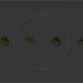 Scene Components With Four Different Size Trees For Landscape Design Projects 3d model