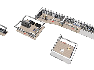 Modern Shopping Mall Retail Counter Design With Display Shelves And Cashier Area 3d model