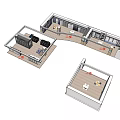 Modern Shopping Mall Retail Counter Design With Display Shelves And Cashier Area