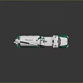 Silver And Green Sewage Tanker Truck With Multiple Wheels And Pipeline Equipment