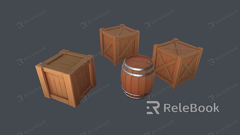 Wooden box wooden barrel cartoon wooden box hand-painted wooden box wood hand-painted wood cartoon wood Q version wood model