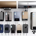 Various Modern Water Heaters With Temperature Display For Home Use 3d model