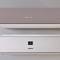 Gray and White Midea Air Conditioner Fan Units with Digital Display and Temperature Control 3d model
