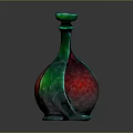 Unique Green And Red Glass Vase As Stylish Household Decorative Item