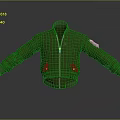 Green Bomber Jacket With Classic Design Zipper Front And Long Sleeves