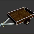 Open Utility Trailer Featuring Wooden Floor Metal Frame And Single Wheel Hitch