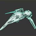 Futuristic Spaceship With Sleek Body Gray White Color Detailed Textures And Orange Accents